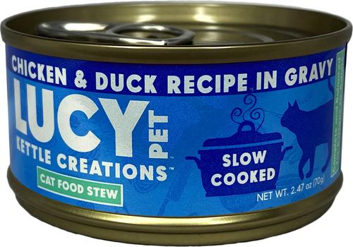 Show full view: Lucy Pet Products Kettle Creations Chicken & Duck Recipe in Gravy Wet Cat Food, 2.47-oz can, case of 12 slide 1 of 8