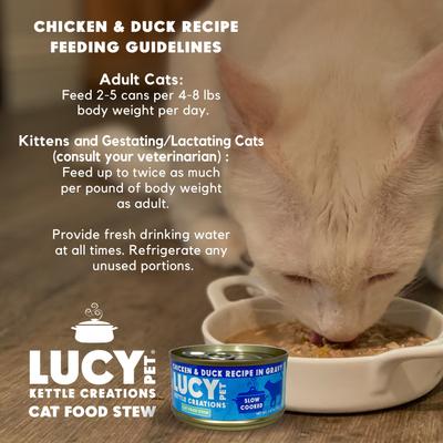 Show full view: Lucy Pet Products Kettle Creations Chicken & Duck Recipe in Gravy Wet Cat Food, 2.47-oz can, case of 12 slide 7 of 8