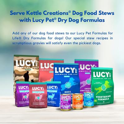 Show full view: Lucy Pet Products Kettle Creations Chicken Recipe in Gravy Wet Dog Food, 12.5-oz can, case of 12 slide 8 of 8