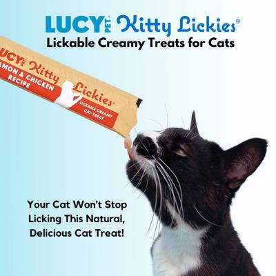 Show full view: Lucy Pet Products Kitty Lickies Salmon & Chicken Recipe Grain-Free Lickable Cat Treat, 0.5-oz tube, 4 count slide 5 of 8