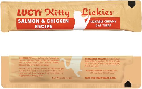 Show full view: Lucy Pet Products Kitty Lickies Salmon & Chicken Recipe Grain-Free Lickable Cat Treat, 0.5-oz tube, 4 count slide 7 of 8