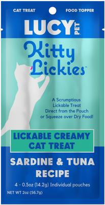 Show full view: Lucy Pet Products Kitty Lickies Sardine & Tuna Recipe Grain-Free Lickable Cat Treat, 0.5-oz tube, 4 count slide 1 of 8