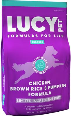 Show full view: Lucy Pet Products Limited Ingredient Diet Chicken, Brown Rice & Pumpkin Formula Dry Dog Food, 25-lb bag slide 1 of 11