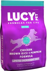 Lucy Pet Products Limited Ingredient Diet Chicken, Brown Rice & Pumpkin Formula Dry Dog Food, 4.5-lb bag