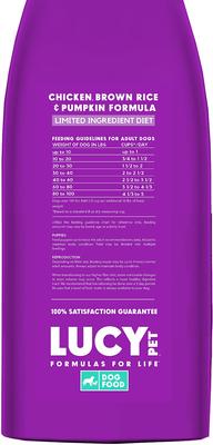 Show full view: Lucy Pet Products Limited Ingredient Diet Chicken, Brown Rice & Pumpkin Formula Dry Dog Food, 4.5-lb bag slide 10 of 11