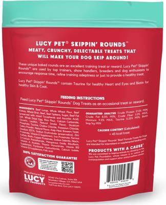 Show full view: Lucy Pet Products Skippin' Rounds Pea-Free Beef Formula Crunchy Dog Treats, 8-oz bag slide 3 of 6