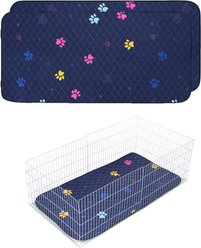 LuftPets Washable Rabbit & Guinea Pig Cage Liner Bedding, Blue, 18 x 24-in, 2 count