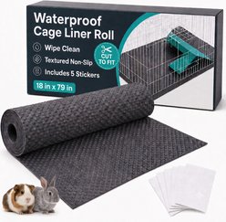 LuftPets Waterproof Guinea Pig Cage Liner, Gray, 18 x 79-in