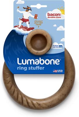 Show full view: Lumabone Ring-Stuffer Bacon Flavor Dog Toy, Medium slide 3 of 8