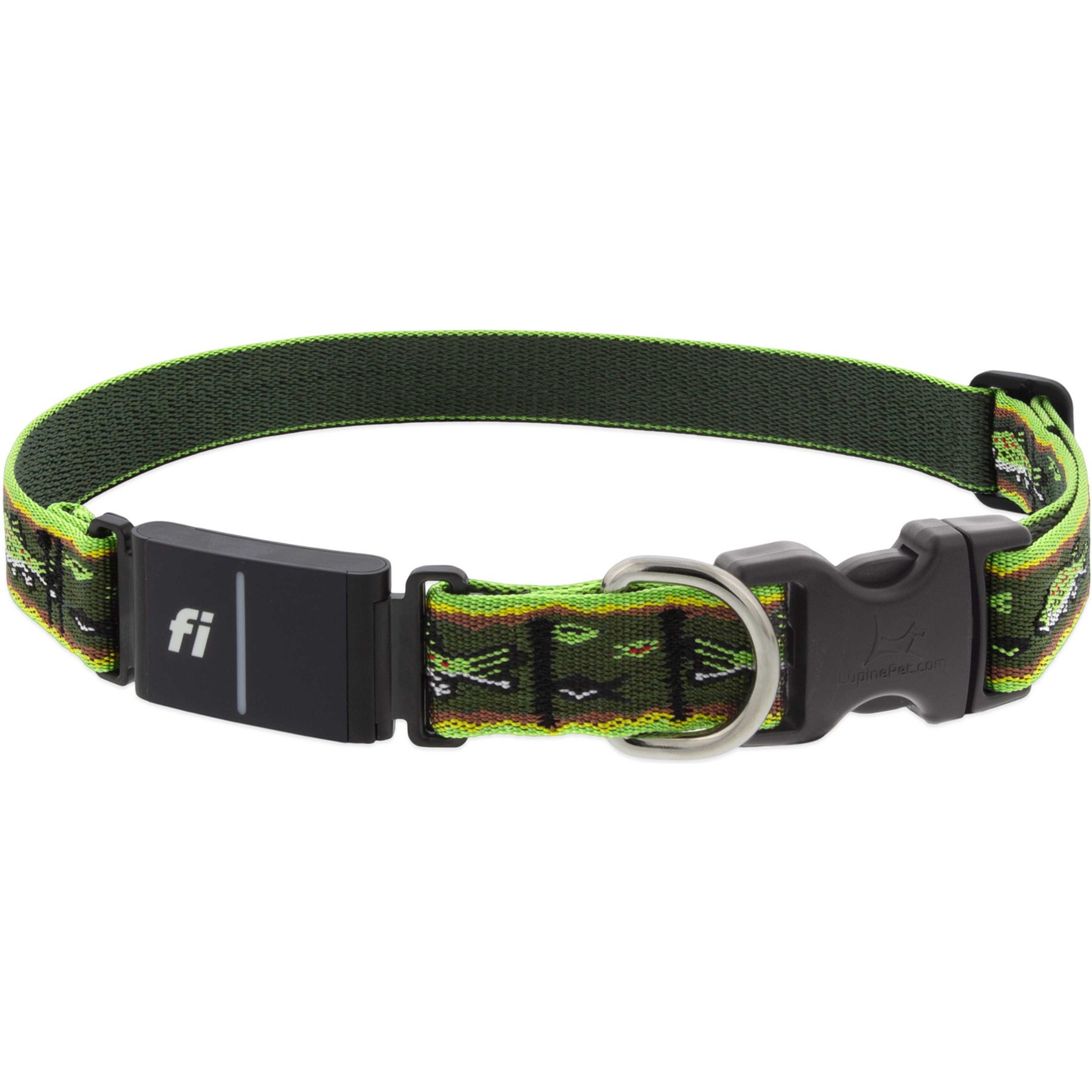 LupinePet Nature Inspired Original Designs Fi-Compatible Brook Trout GPS Dog Collar, Small: 13-16-in neck, 1-in wide