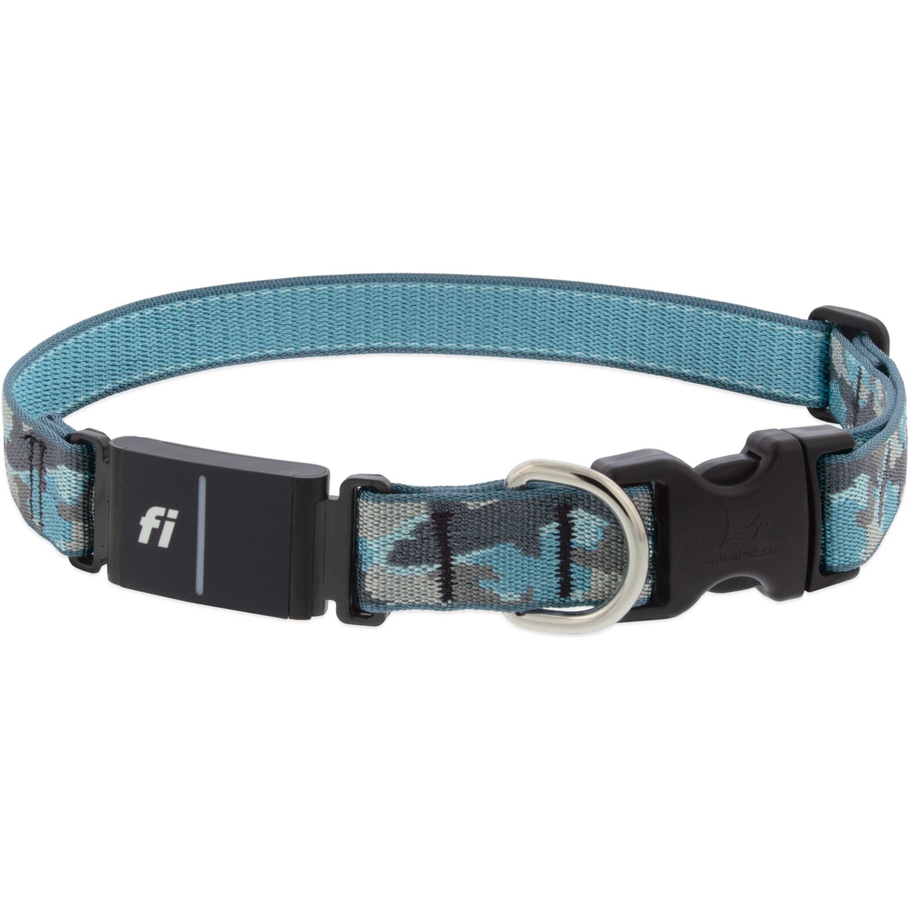 LupinePet Nature Inspired Original Designs Fi-Compatible Sand Shark GPS Dog Collar, Large: 19-26-in neck, 1-in wide