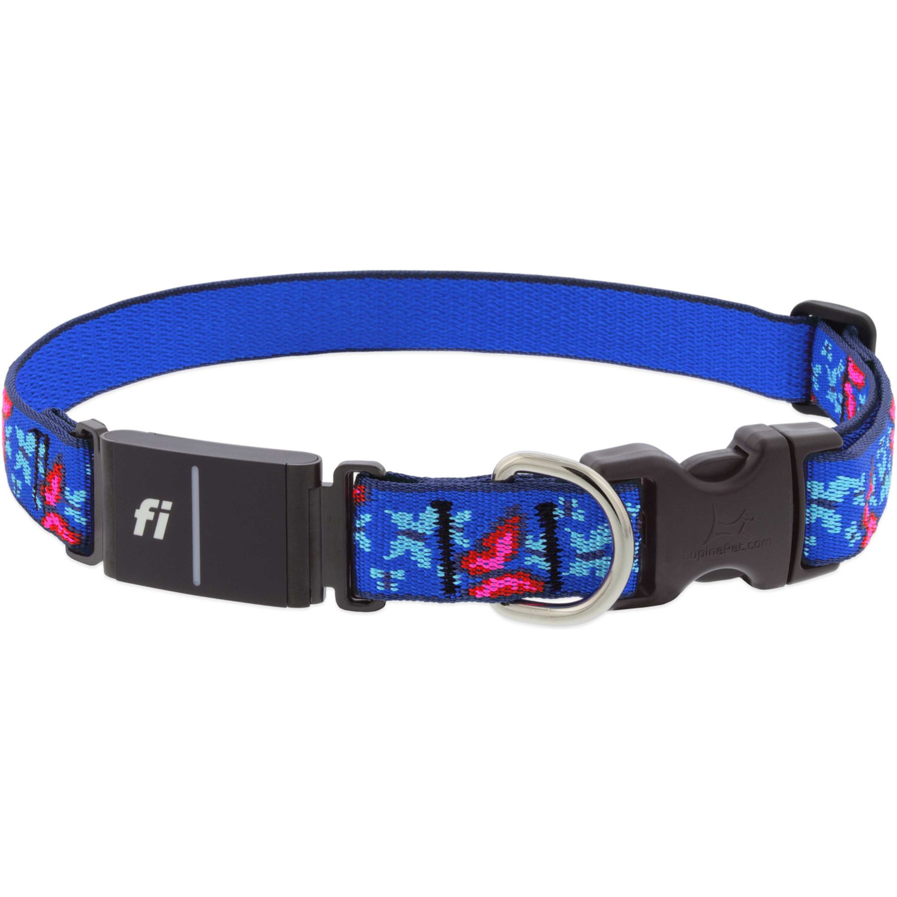 LupinePet Nature Inspired Original Designs Fi-Compatible Social Butterfly GPS Dog Collar, Large: 19-26-in neck, 1-in wide