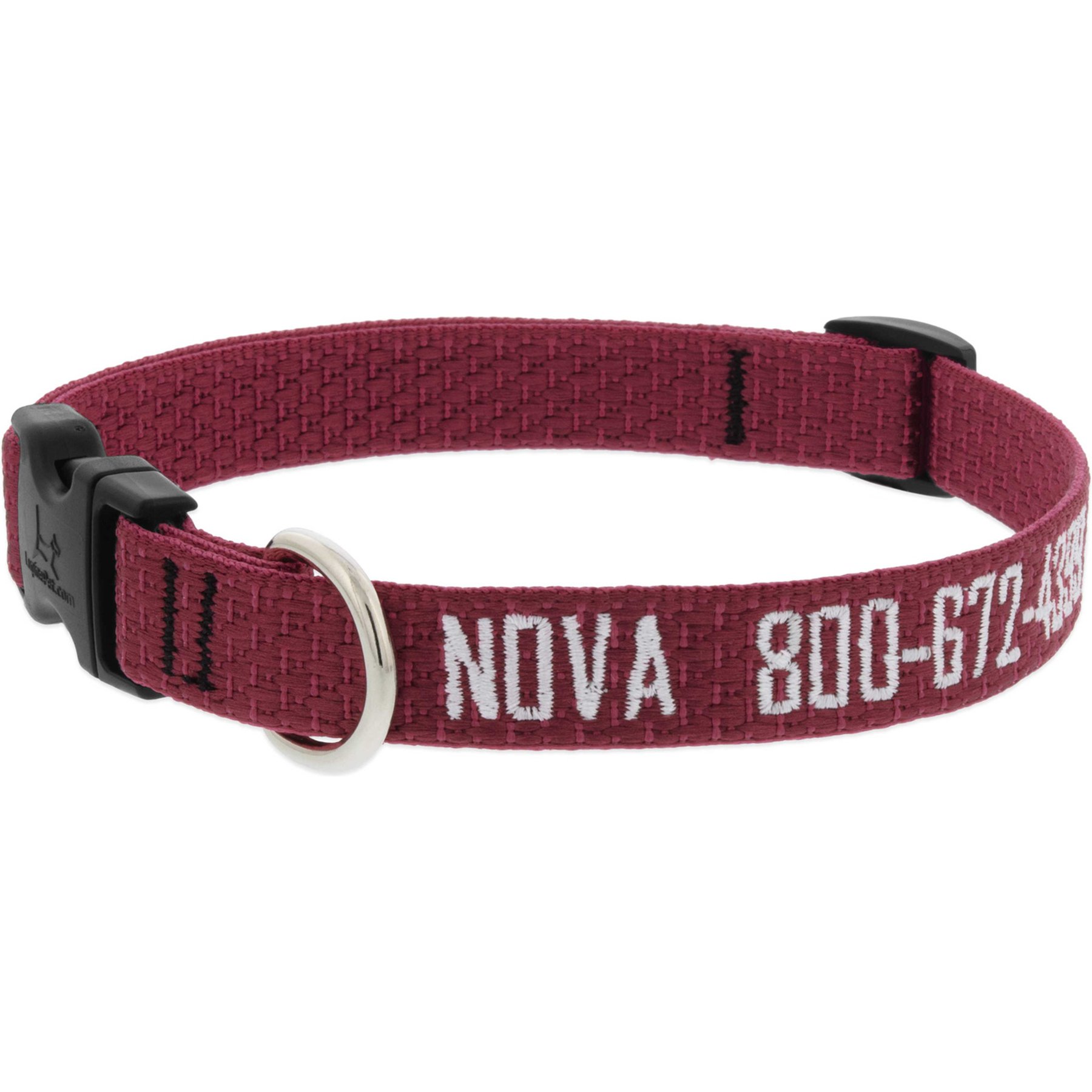 LupinePet Personalized ECO Recycled Dog Collar, Large: 15 to 25-in neck, 3/4-in wide, Berry
