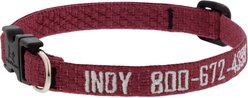 LupinePet Personalized ECO Recycled Dog Collar, XX-Small: 6 to 9-in neck, 1/2-in wide, Berry