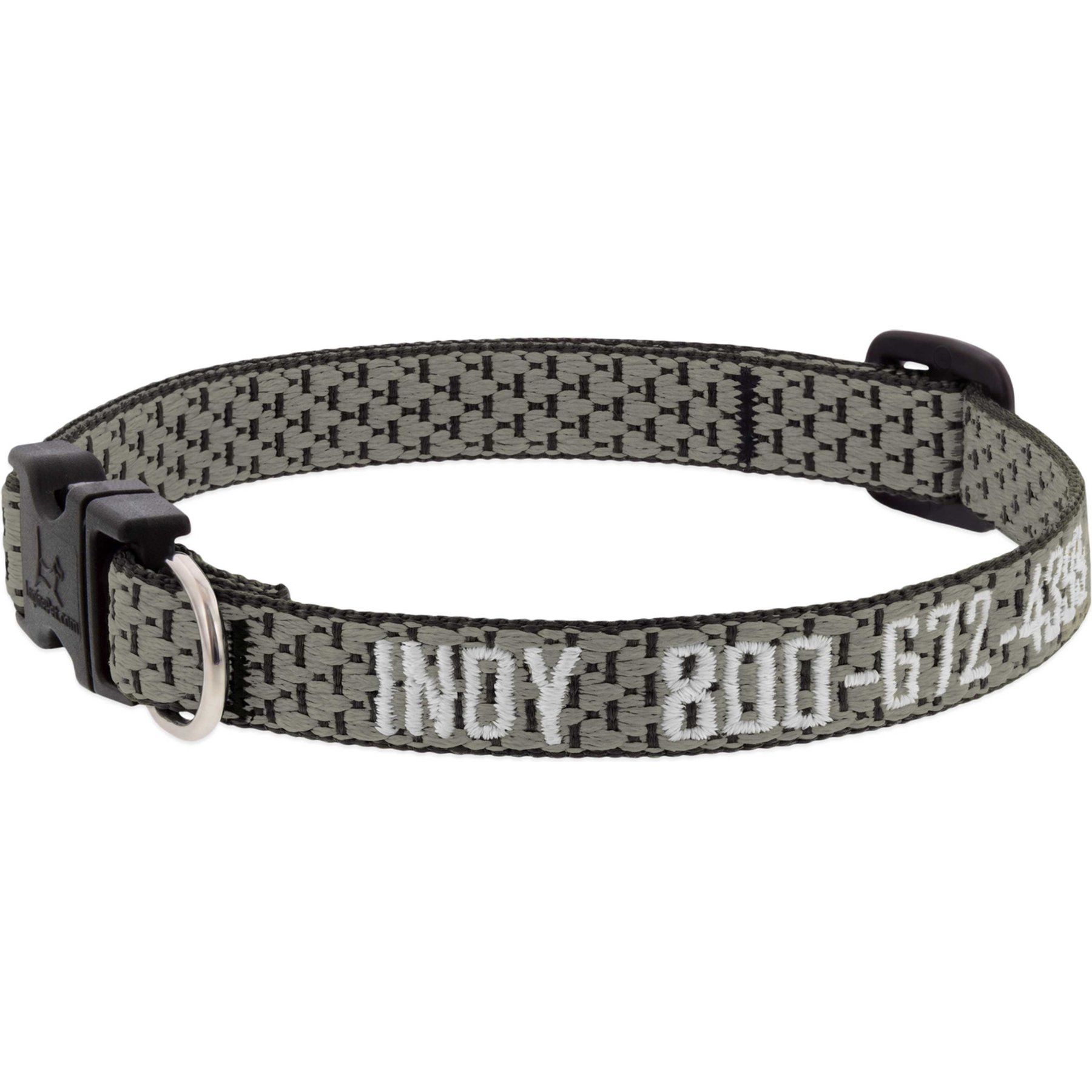 LupinePet Personalized ECO Recycled Dog Collar, X-Small: 8 to 12-in neck, 1/2-in wide, Granite
