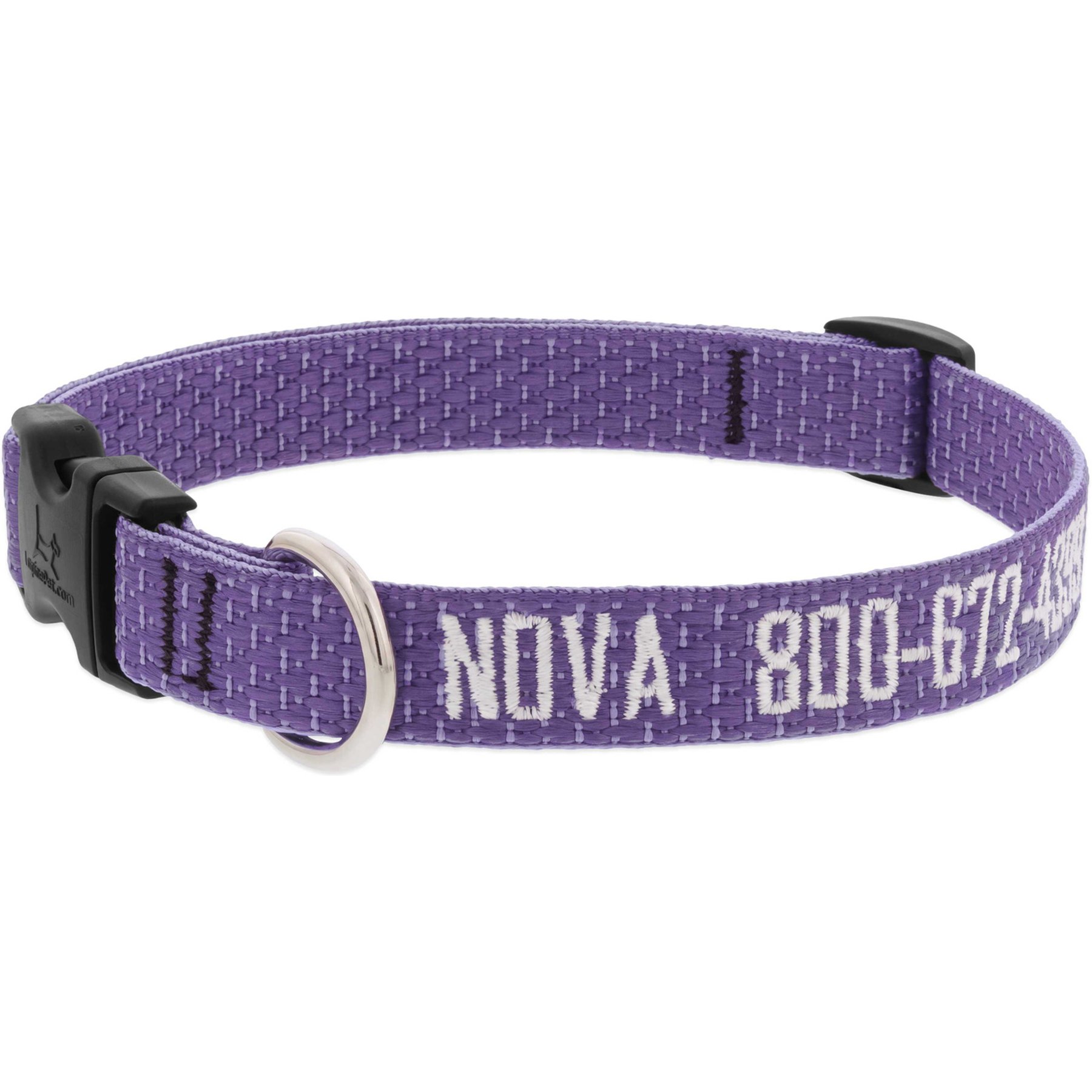 LupinePet Personalized ECO Recycled Dog Collar, Medium: 13 to 22-in neck, 3/4-in wide, Lilac