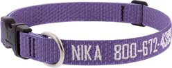 LupinePet Personalized ECO Recycled Dog Collar, X-Large: 25 to 31-in neck, 1-in wide, Lilac