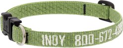 LupinePet Personalized ECO Recycled Dog Collar, XX-Small: 6 to 9-in neck, 1/2-in wide, Moss