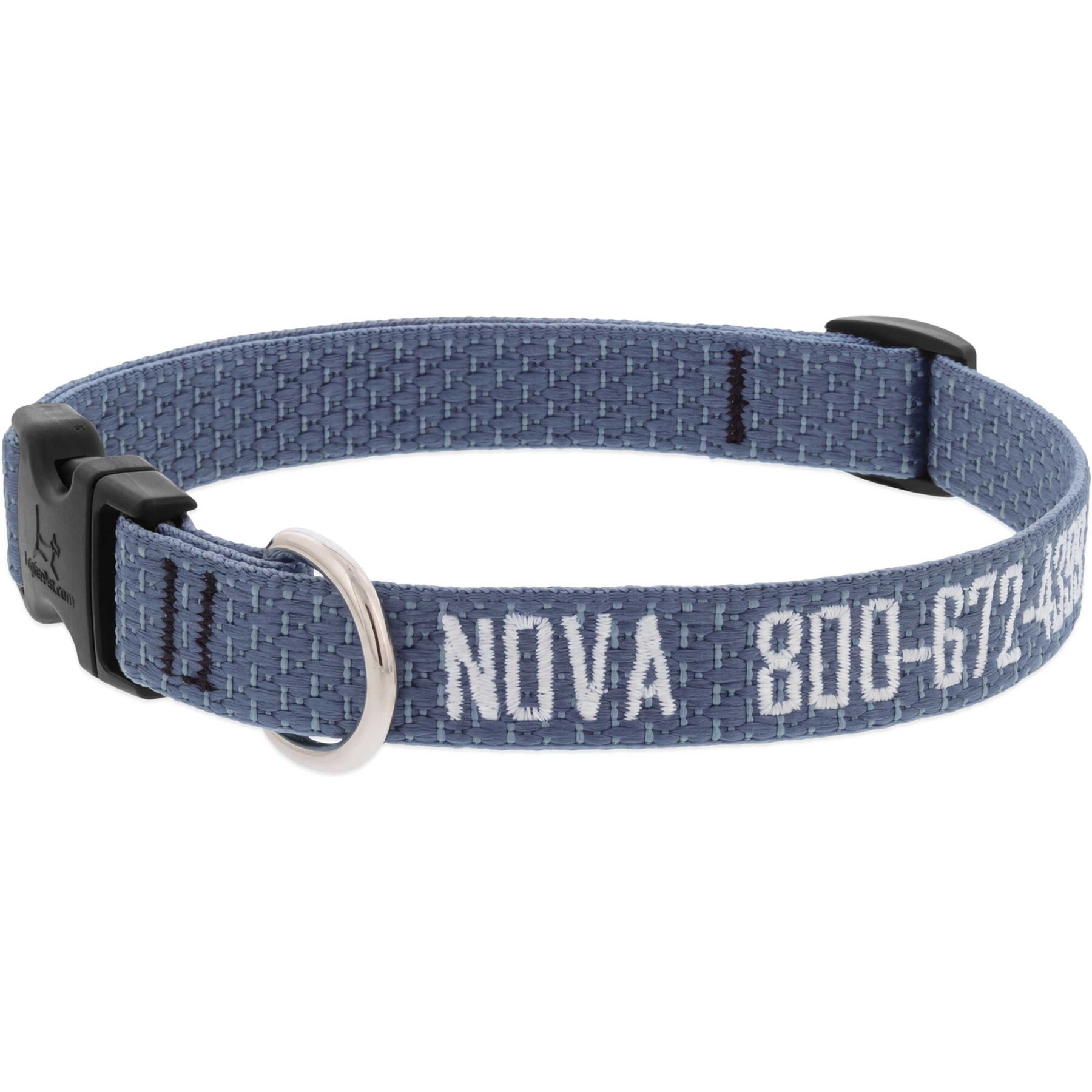 LupinePet Personalized ECO Recycled Dog Collar, Large: 15 to 25-in neck, 3/4-in wide, Mountain Lake