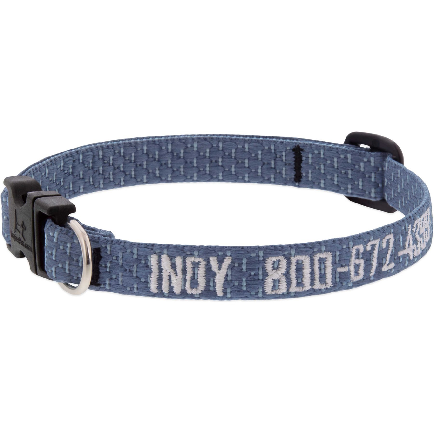 LupinePet Personalized ECO Recycled Dog Collar, Small: 10 to 16-in neck, 1/2-in wide, Mountain Lake