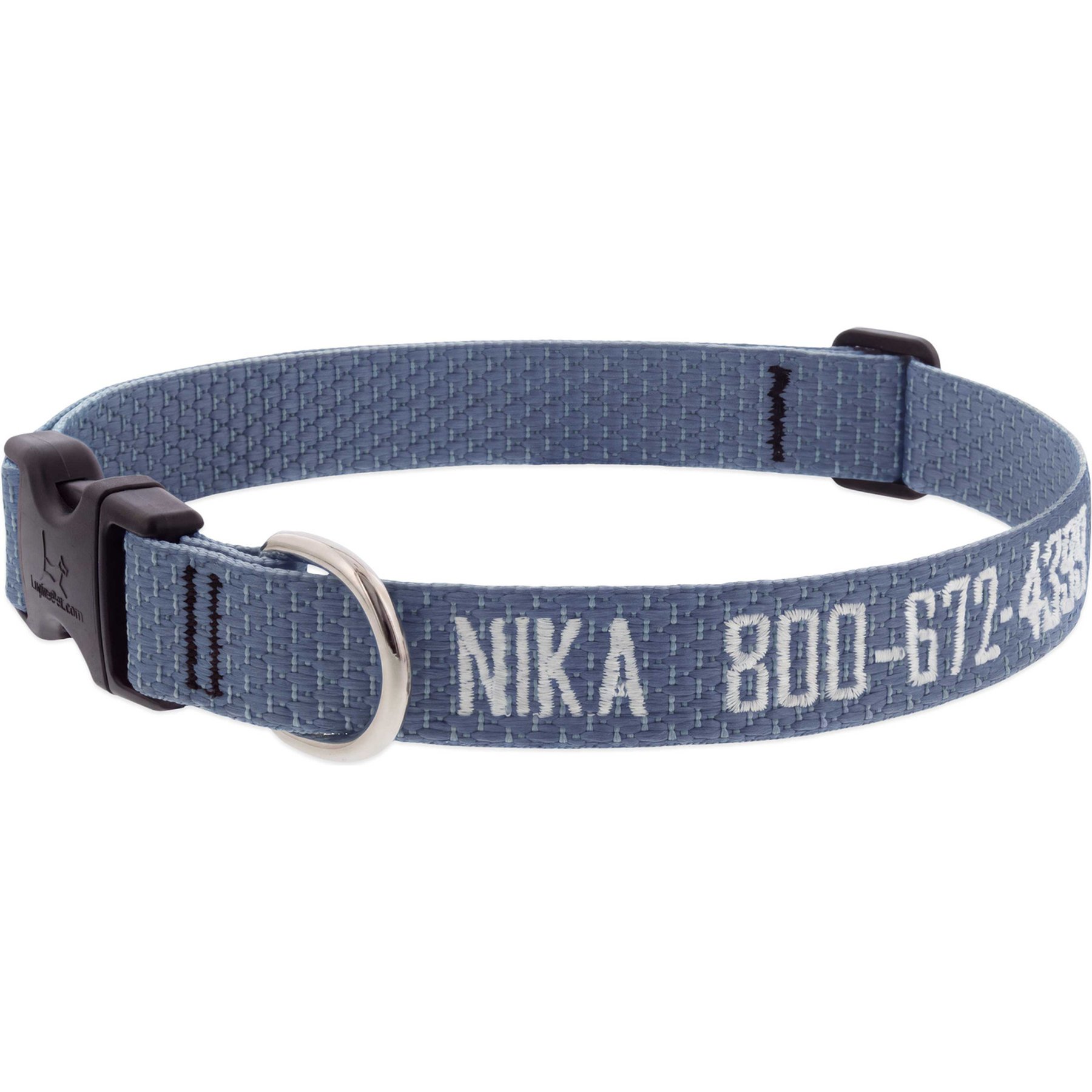 LupinePet Personalized ECO Recycled Dog Collar, X-Large: 25 to 31-in neck, 1-in wide, Mountain Lake