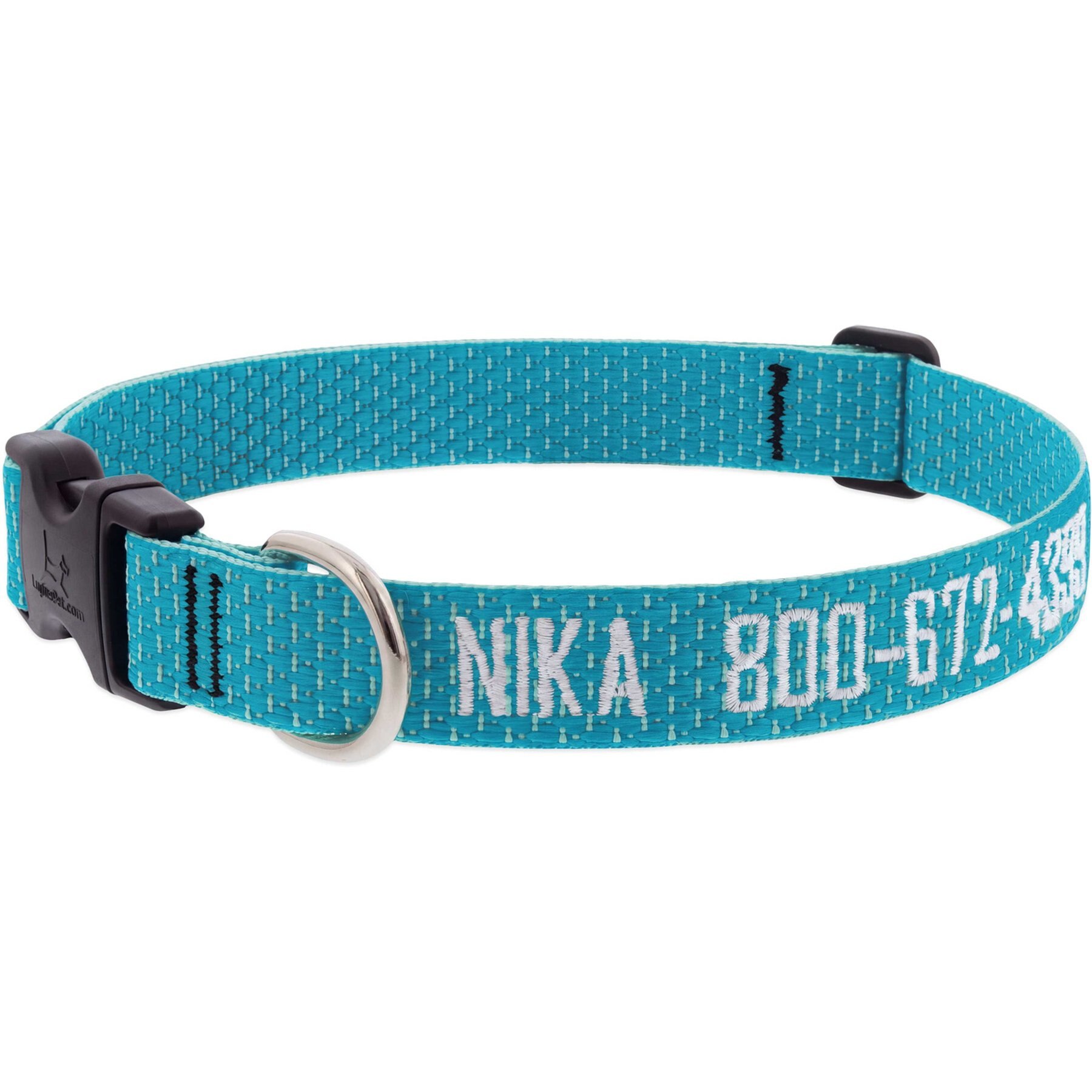 LupinePet Personalized ECO Recycled Tropical Sea Dog Collar, Medium: 12 to 20-in neck, 1-in wide