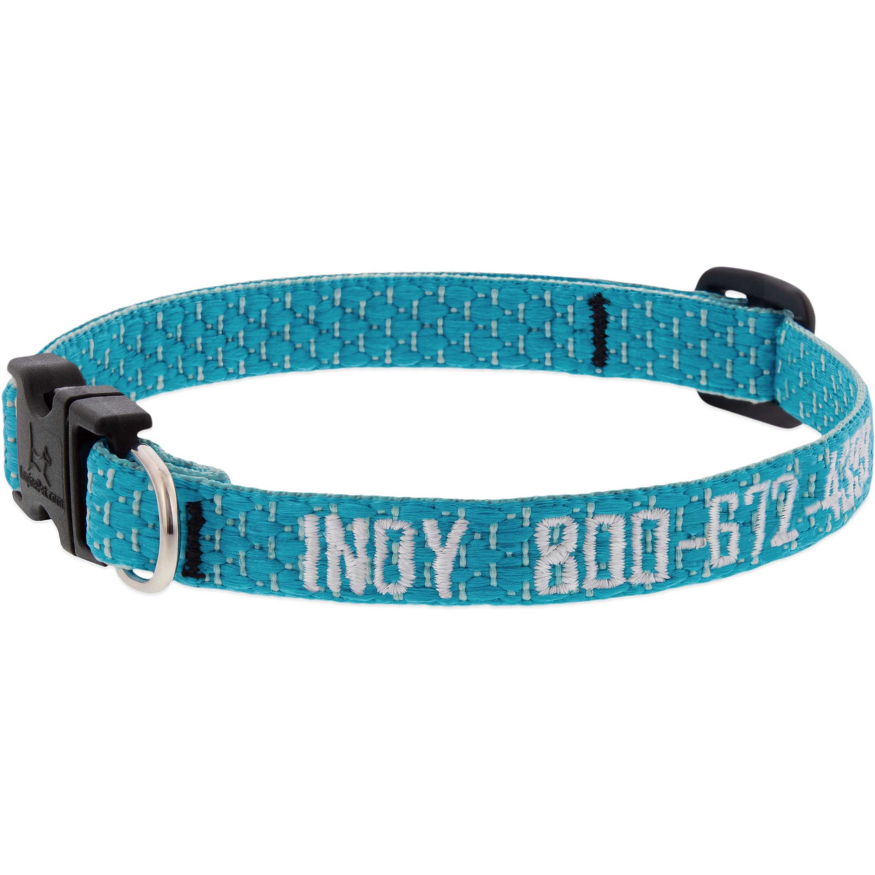 LupinePet Personalized ECO Recycled Tropical Sea Dog Collar, Small: 10 to 16-in neck, 1/2-in wide