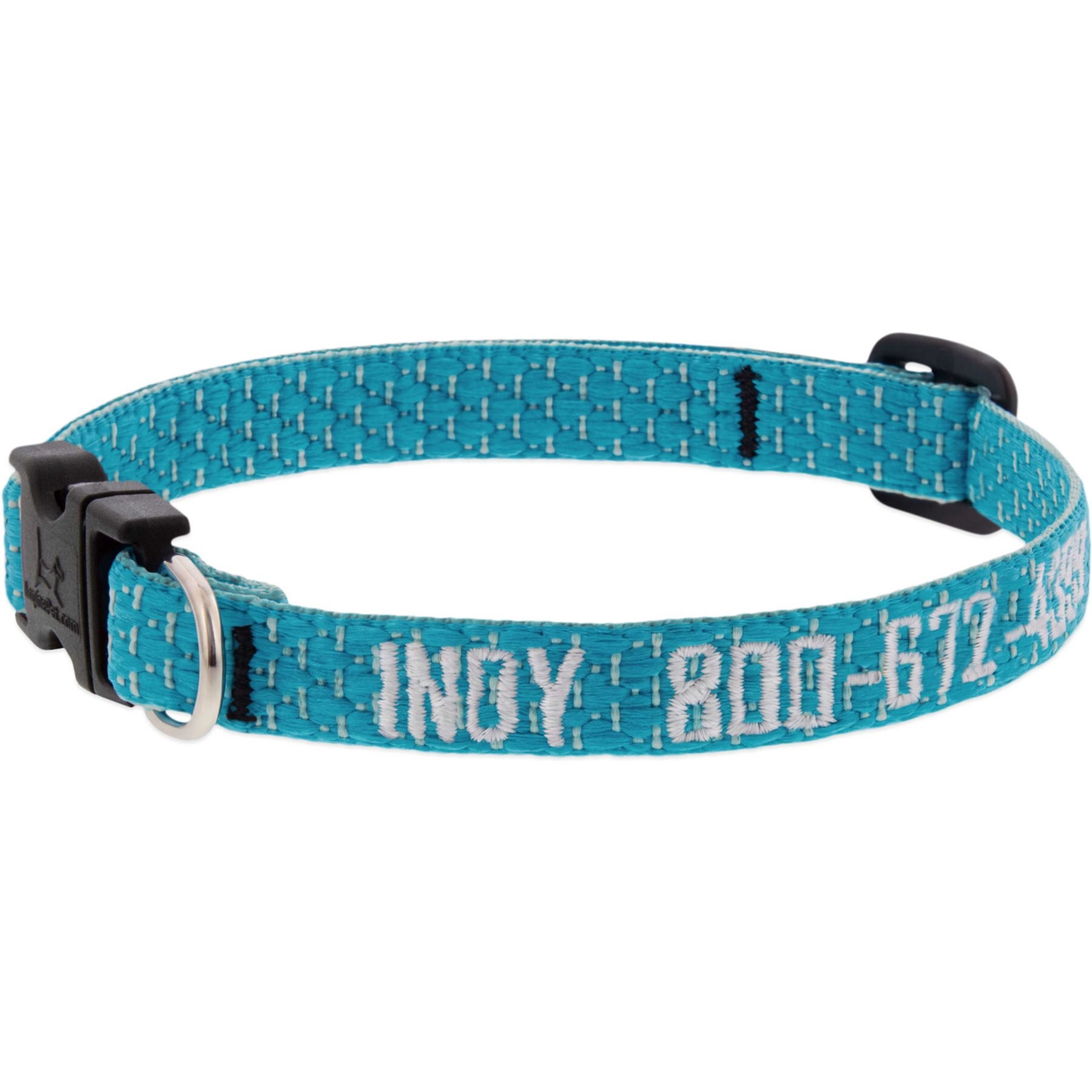LupinePet Personalized ECO Recycled Tropical Sea Dog Collar, X-Small: 8 to 12-in neck, 1/2-in wide