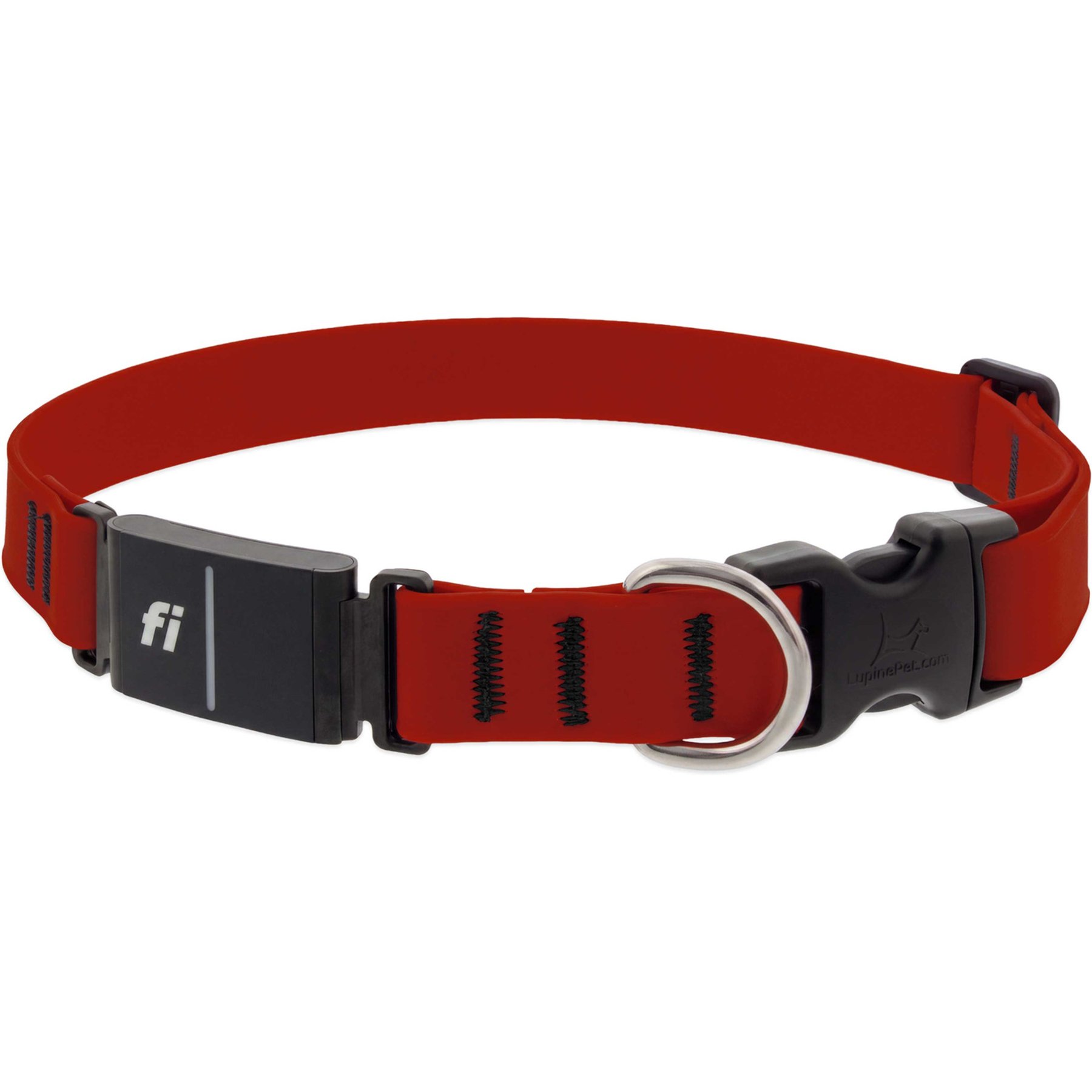 LupinePet Splash Waterproof Fi-Compatible GPS Dog Collar, Brick Red, Medium: 15-20-in neck, 1-in wide