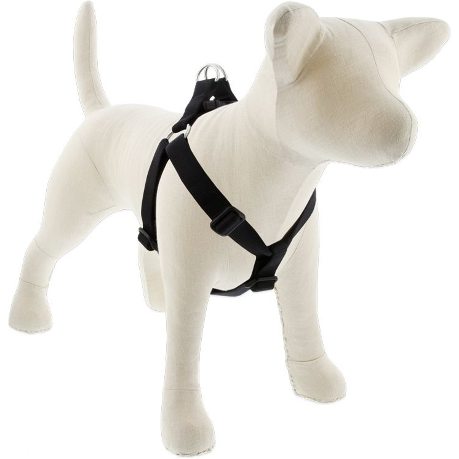 LupinePet Basic Solid Step In Dog Harness, Black, Large: 24 to 38-in chest