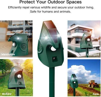 Show full view: LvLrister PIR Motion Detector Animal Repeller Devices with Solar Energy & 2 Working Modes Dog Bark Control, Green, Small, Medium & Large slide 9 of 10