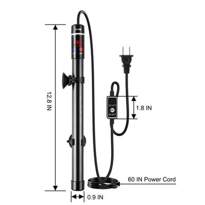 Show full view: LvLrister Titanium Thermostat with Intelligent LED Display Submersible Aquarium Heater, 12.8-in, 300-watt slide 9 of 10