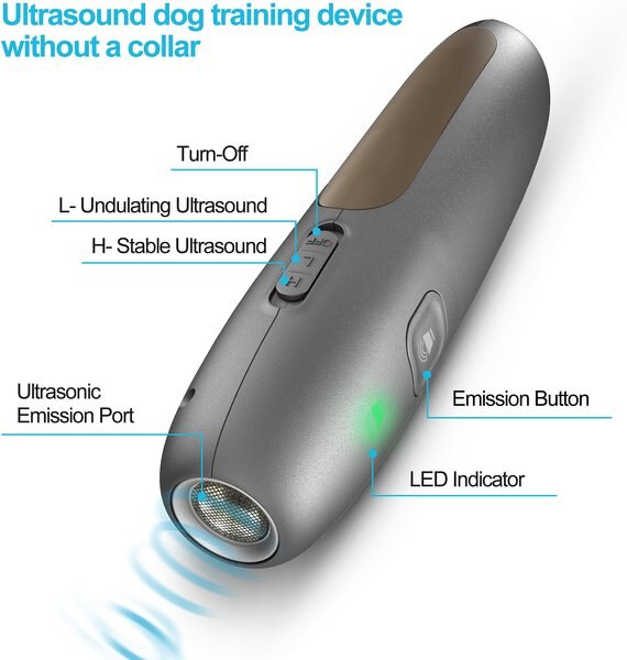 LvLrister UB100 Ultrasonic Dog Bark Control Device, Small, Silver Gray