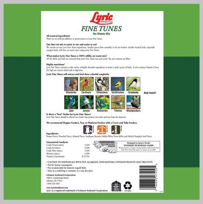 Show full view: Lyric Delite High Protein No Waste Mix, 20-lb bag + Fine Tunes No Waste Mix Wild Bird Food, 15-lb bag slide 7 of 9