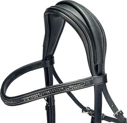 Show full view: M. Toulouse Comfort Crown Dressage Snaffle Bridle, Chocolate, Cob slide 2 of 4