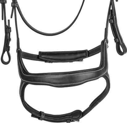 Show full view: M. Toulouse Comfort Crown Dressage Snaffle Bridle, Chocolate, X-Full slide 3 of 4