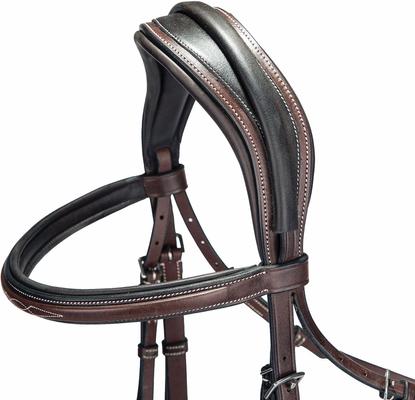 Show full view: M. Toulouse Comfort Crown Snaffle Bridle, Chocolate, Cob slide 4 of 5