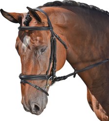 M. Toulouse Euro Style Dressage Bridle, Chocolate, X-Full