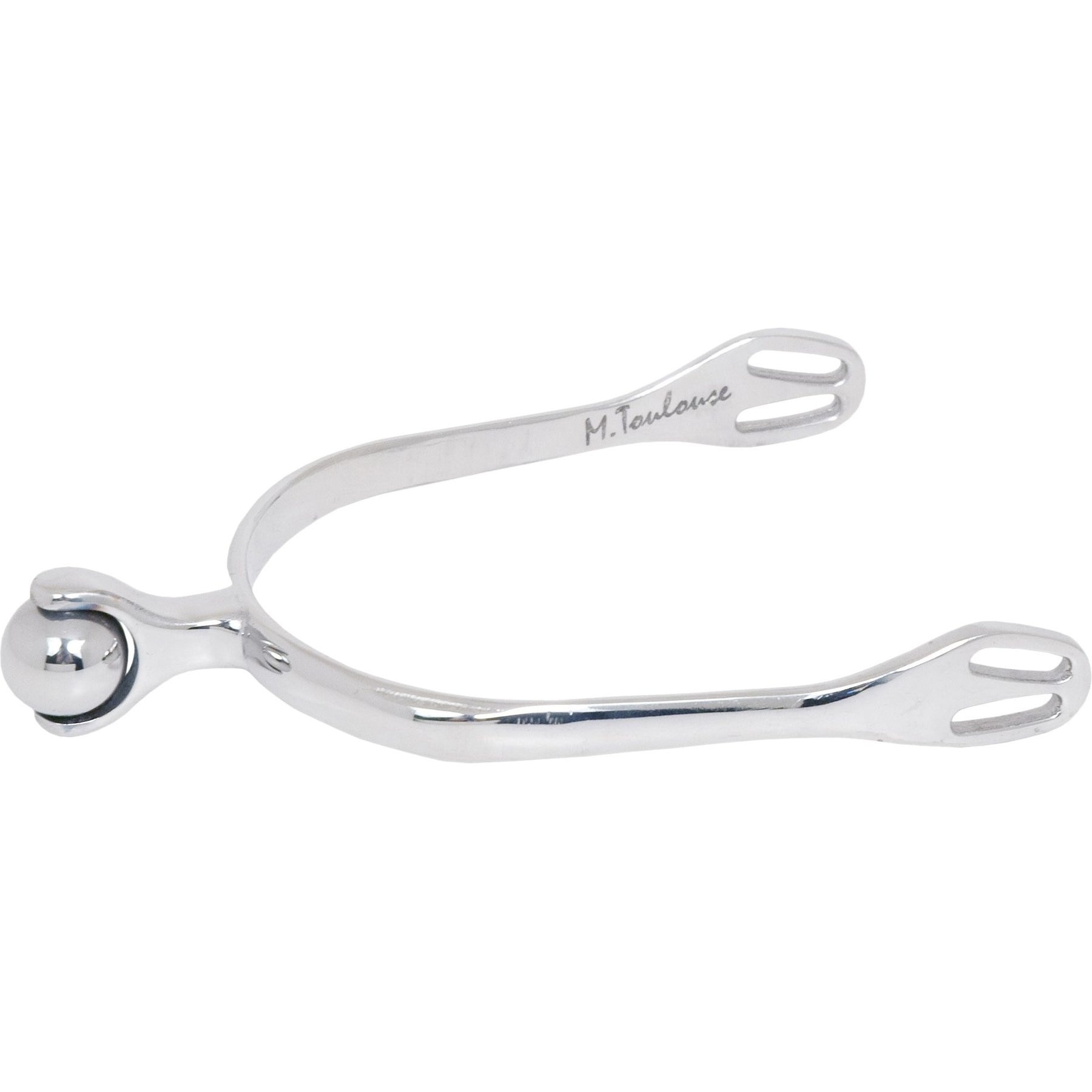 M. Toulouse Soft Touch Ladies Horizontal Ball Horse Spur, Silver, Large