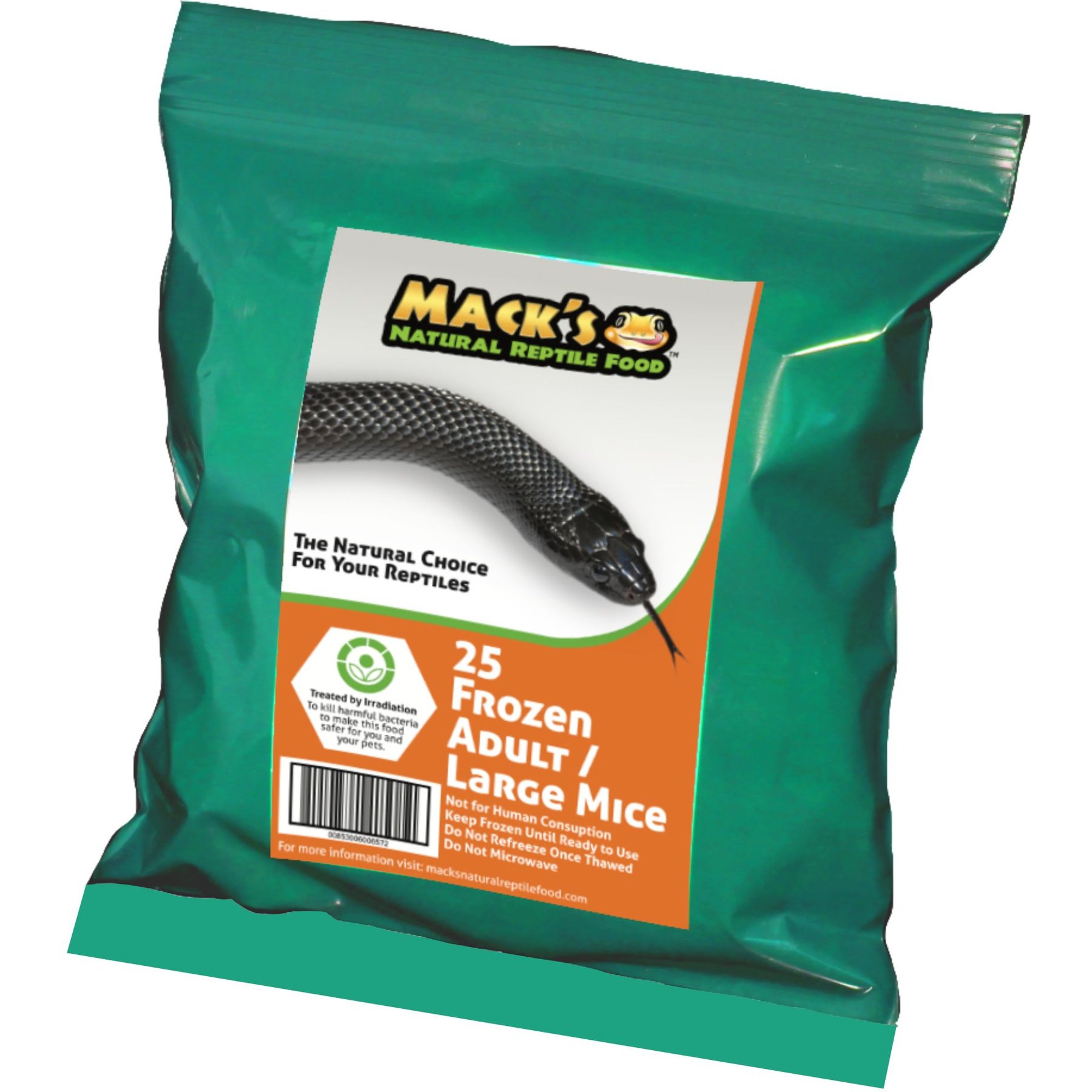 Mack's Natural Reptile Food Adult Mice Frozen Reptile Food, 25 count