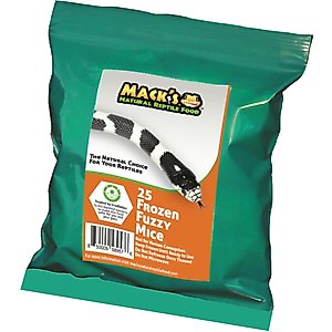 Mack's Natural Reptile Food Fuzzy Mice Frozen Reptile Food, 25 count