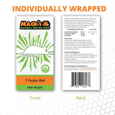 Show full view: Mack's Natural Reptile Food Fuzzy Rat Frozen Reptile Food, 10 count slide 2 of 6
