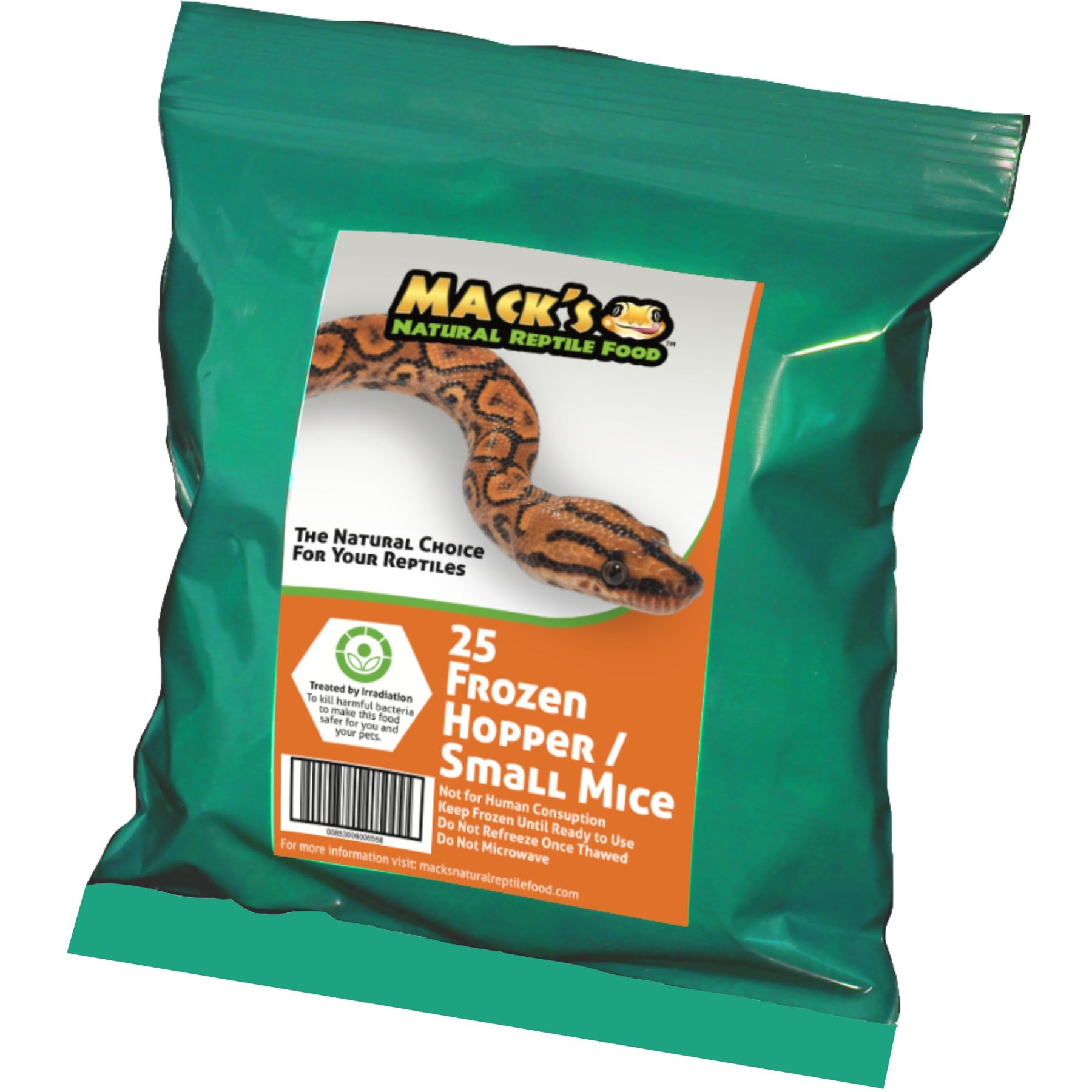 Mack's Natural Reptile Food Hopper Mice Frozen Reptile Food, 25 count