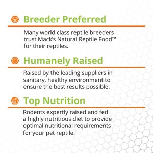 Mack's Natural Reptile Food Hopper Mice Frozen Reptile Food, 25 count