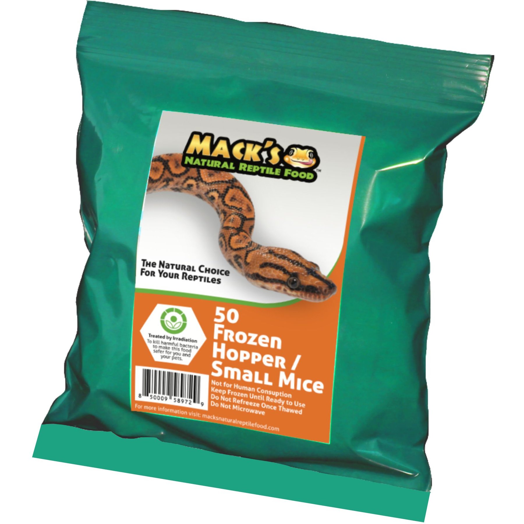 Mack's Natural Reptile Food Hopper Mice Frozen Reptile Food, 50 count
