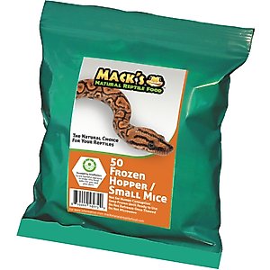 Mack's Natural Reptile Food Hopper Mice Frozen Reptile Food, 50 count
