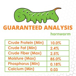 Mack's Natural Reptile Food Hornworm Live Feed Reptile Food, 12 count