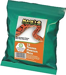 Mack's Natural Reptile Food Medium Mice Frozen Reptile Food, 25 count