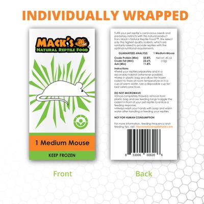Show full view: Mack's Natural Reptile Food Medium Mice Frozen Reptile Food, 25 count slide 2 of 7