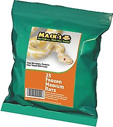 Mack's Natural Reptile Food Medium Rat Frozen Reptile Food, 25 count